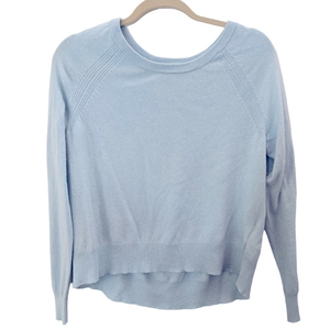 Banana Republic Merino Wool and Cashmere Luxe Pleat Back Sweater in Blue Ice‎ S